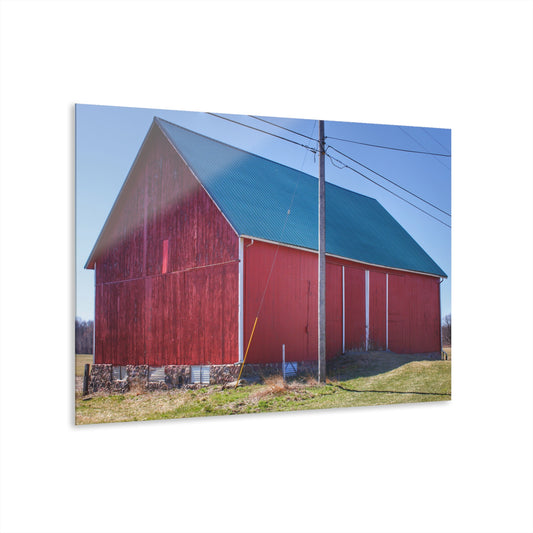 U R There Photography Imlay City Road Red II Rustic Farmhouse Acrylic Wall Print