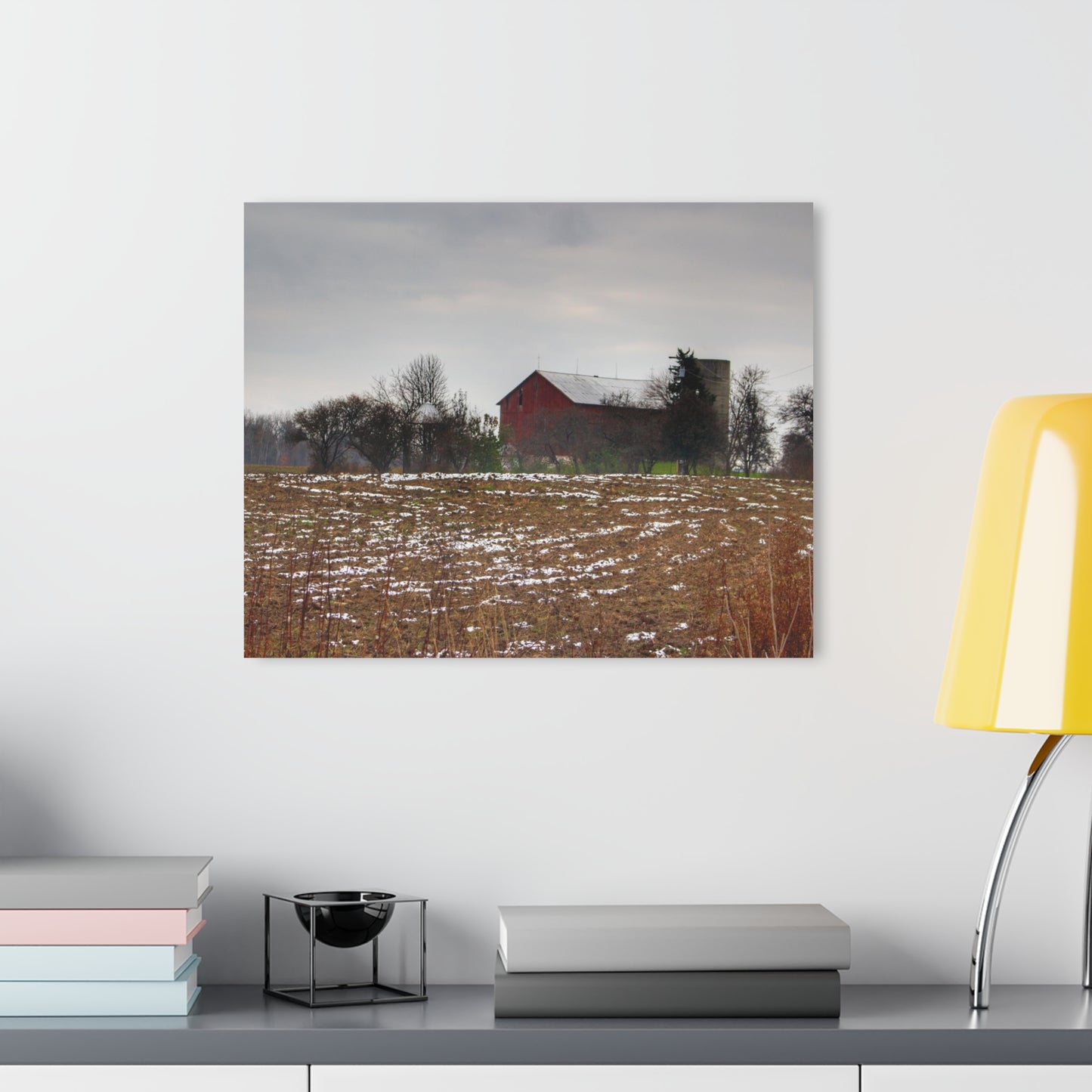 U R There Photography Brook Road Red Rustic Farmhouse Acrylic Wall Print