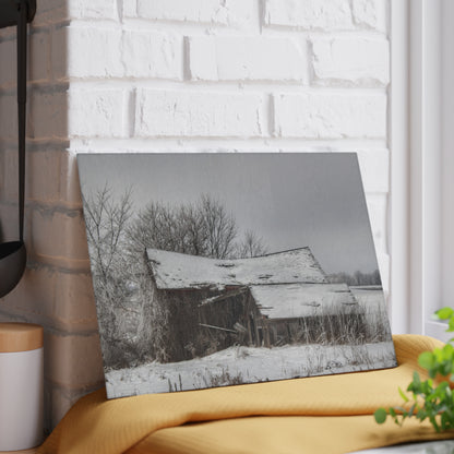 U R There Photography Grey Shacks of Mayville Rustic Farmhouse Tempered-Glass Cutting Board