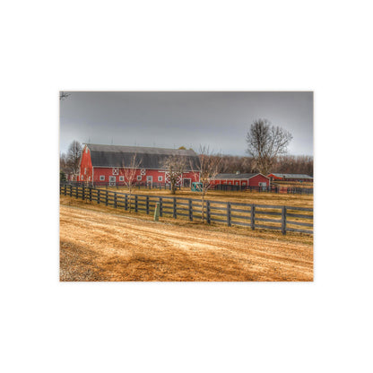U R There Photography Barber Road Farm II Rustic Farmhouse Decorative Ceramic Tile 6" × 8" Glossy