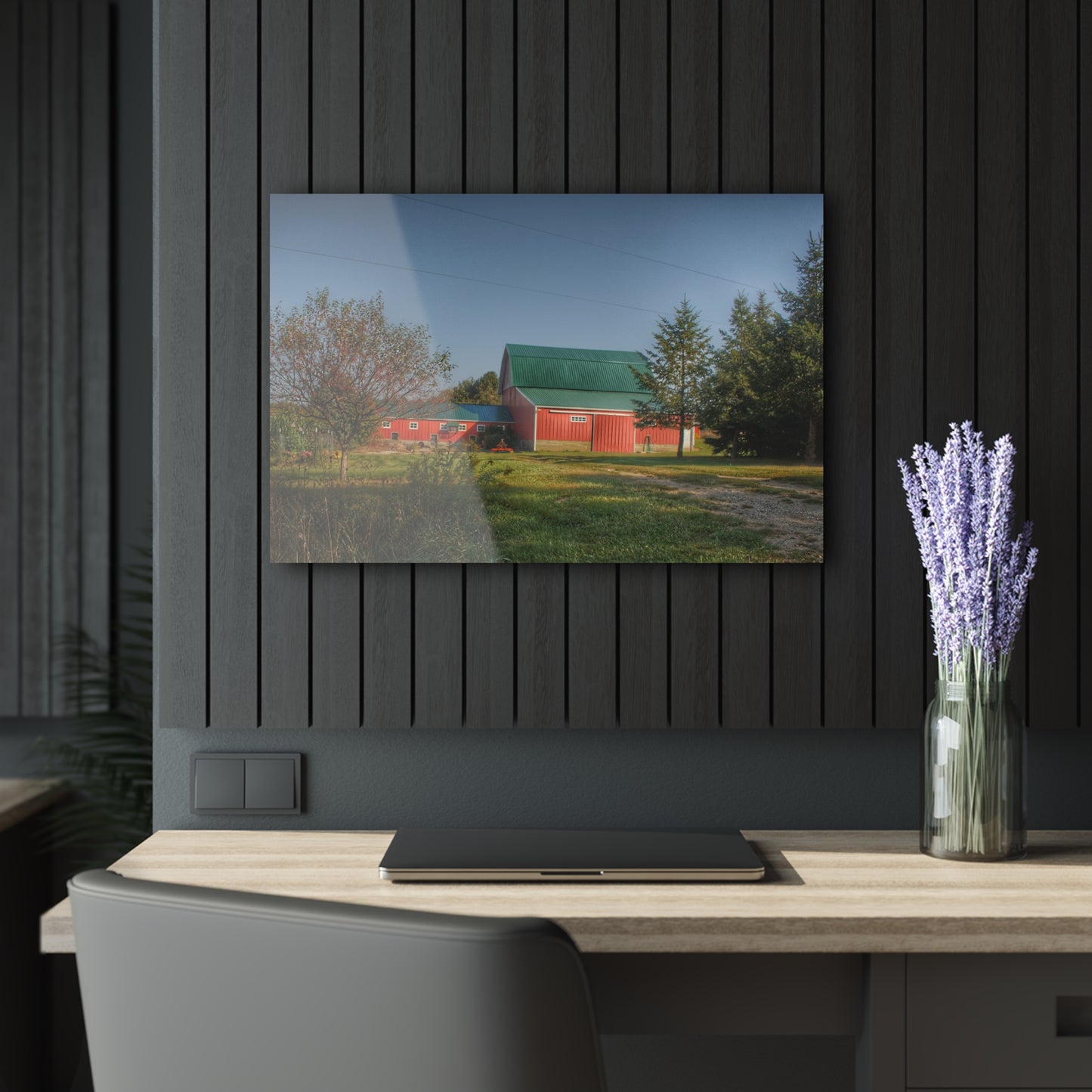 U R There Photography Modern Red II Rustic Farmhouse Acrylic Wall Print