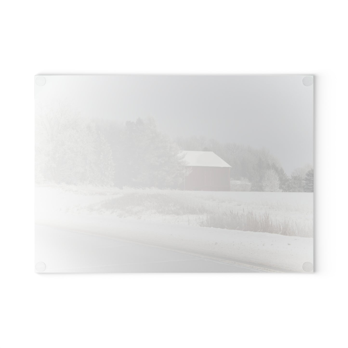 U R There Photography Farm on the Curve Rustic Farmhouse Tempered-Glass Cutting Board