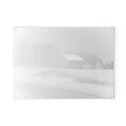 U R There Photography Farm on the Curve Rustic Farmhouse Tempered-Glass Cutting Board