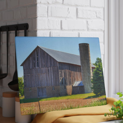 U R There Photography Gilford Grey III Rustic Farmhouse Tempered-Glass Cutting Board