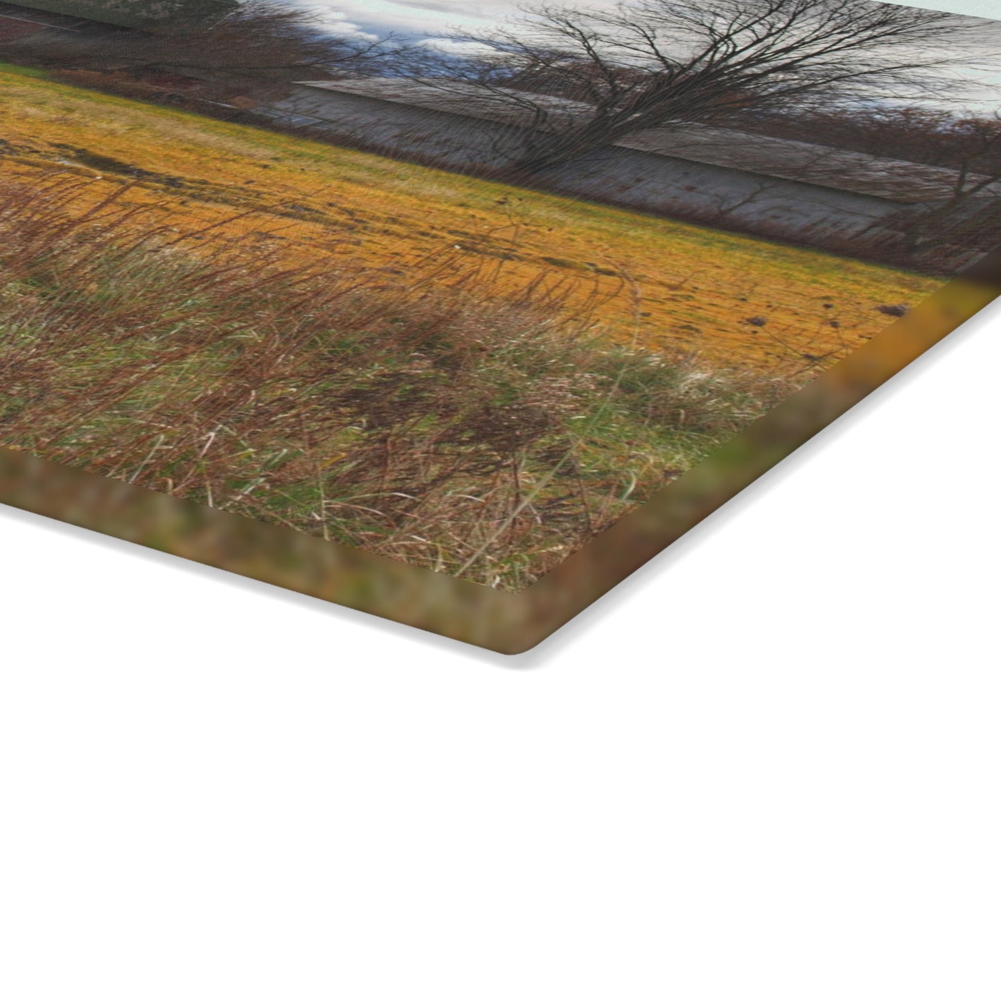 U R There Photography Fields of Golden Clover Rustic Farmhouse Tempered-Glass Cutting Board