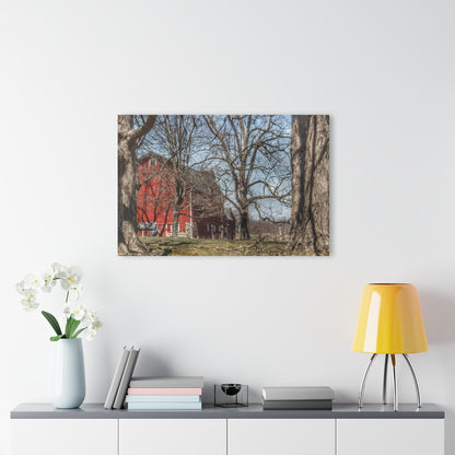 U R There Photography Hill Road Red Rustic Farmhouse Acrylic Wall Print