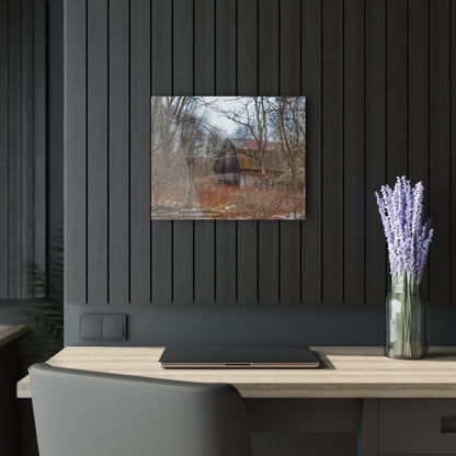U R There Photography West Barnes Lake Hidden Red Rustic Farmhouse Acrylic Wall Print