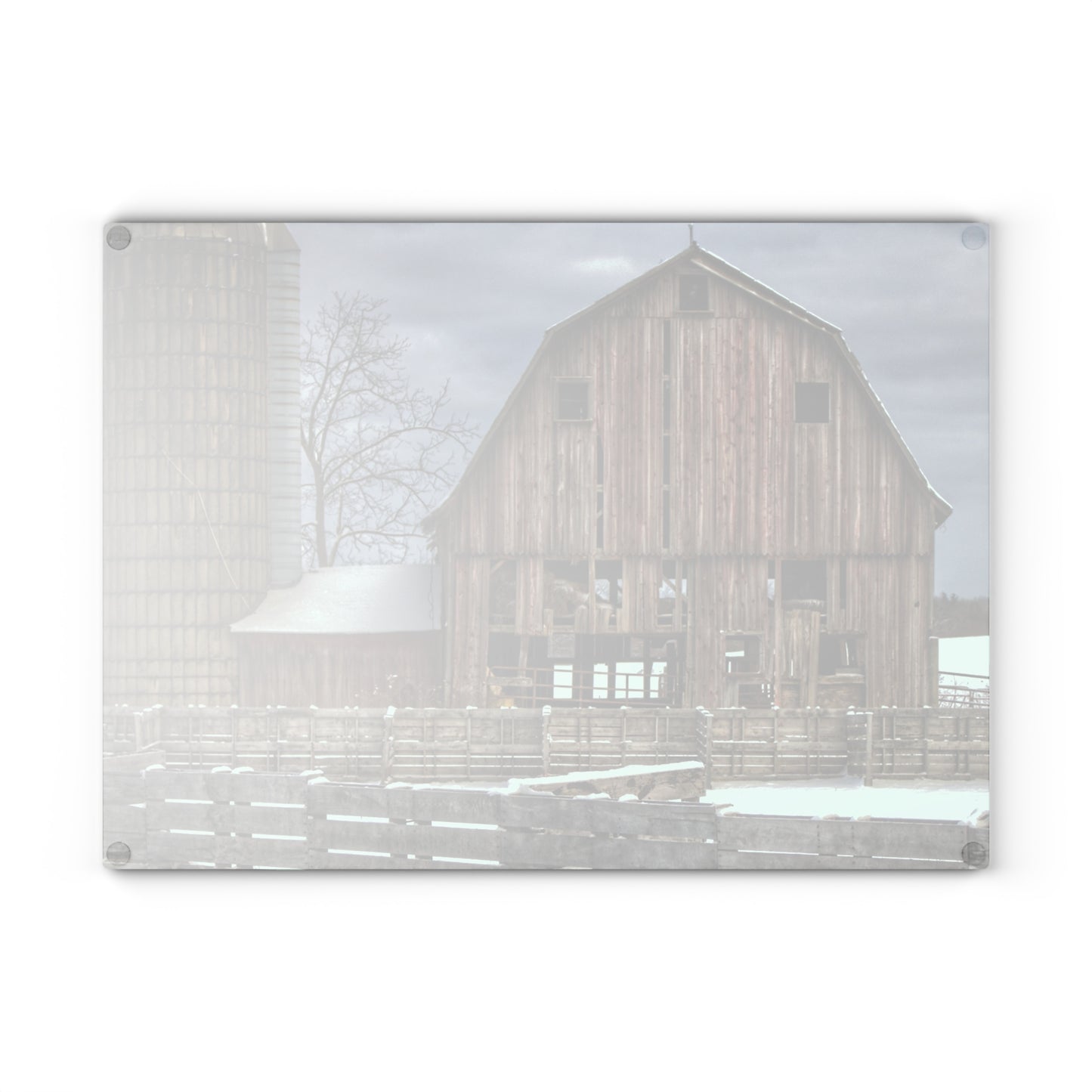 Barn Boutique Rustic Tempered-Glass Cutting Board| Old Marathon