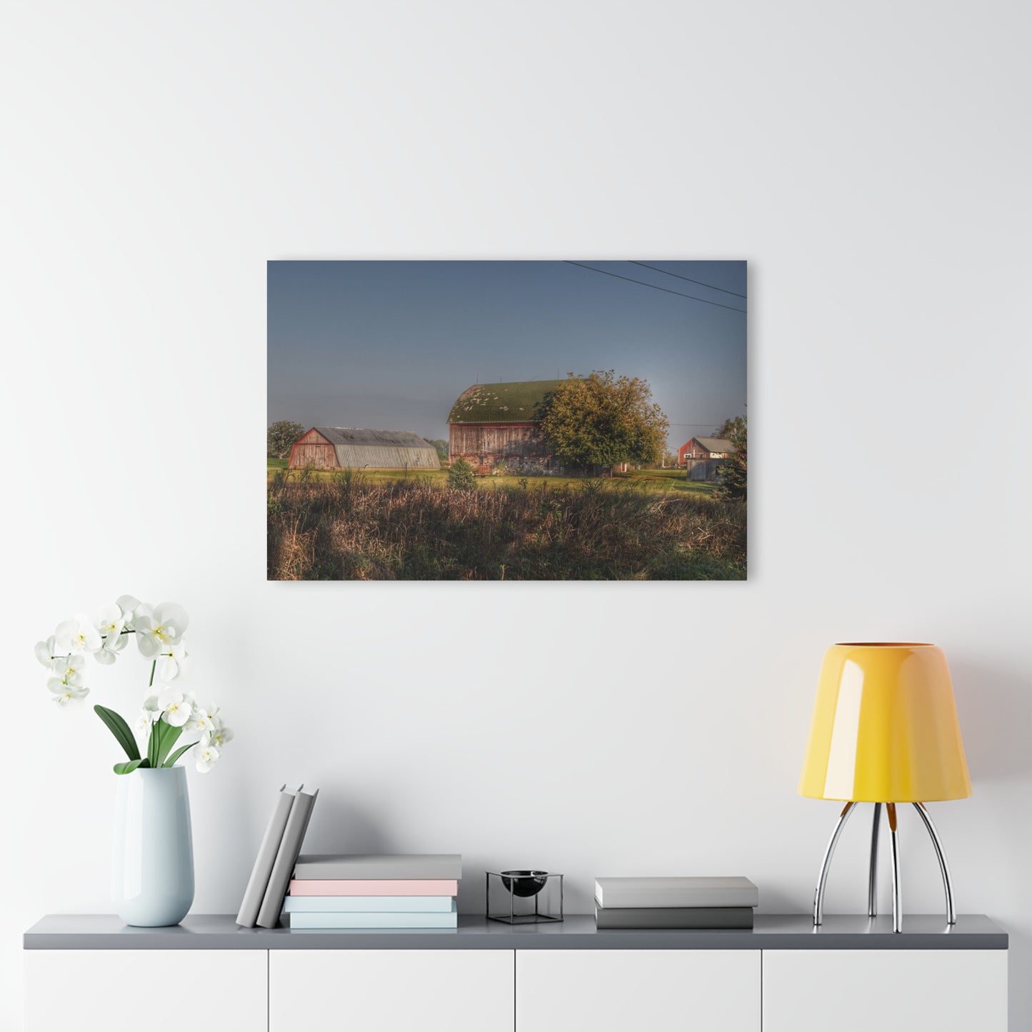 U R There Photography Summers Road Reds Rustic Farmhouse Acrylic Wall Print