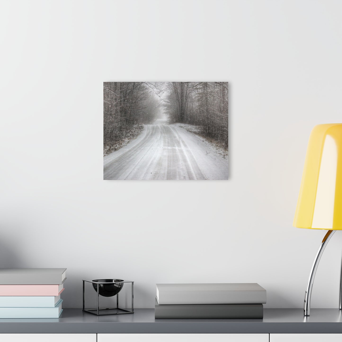 U R There Photography Cold Country Roads Rustic Farmhouse Acrylic Wall Print