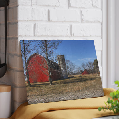 U R There Photography Romeo Plank Road Reds I Rustic Farmhouse Tempered-Glass Cutting Board