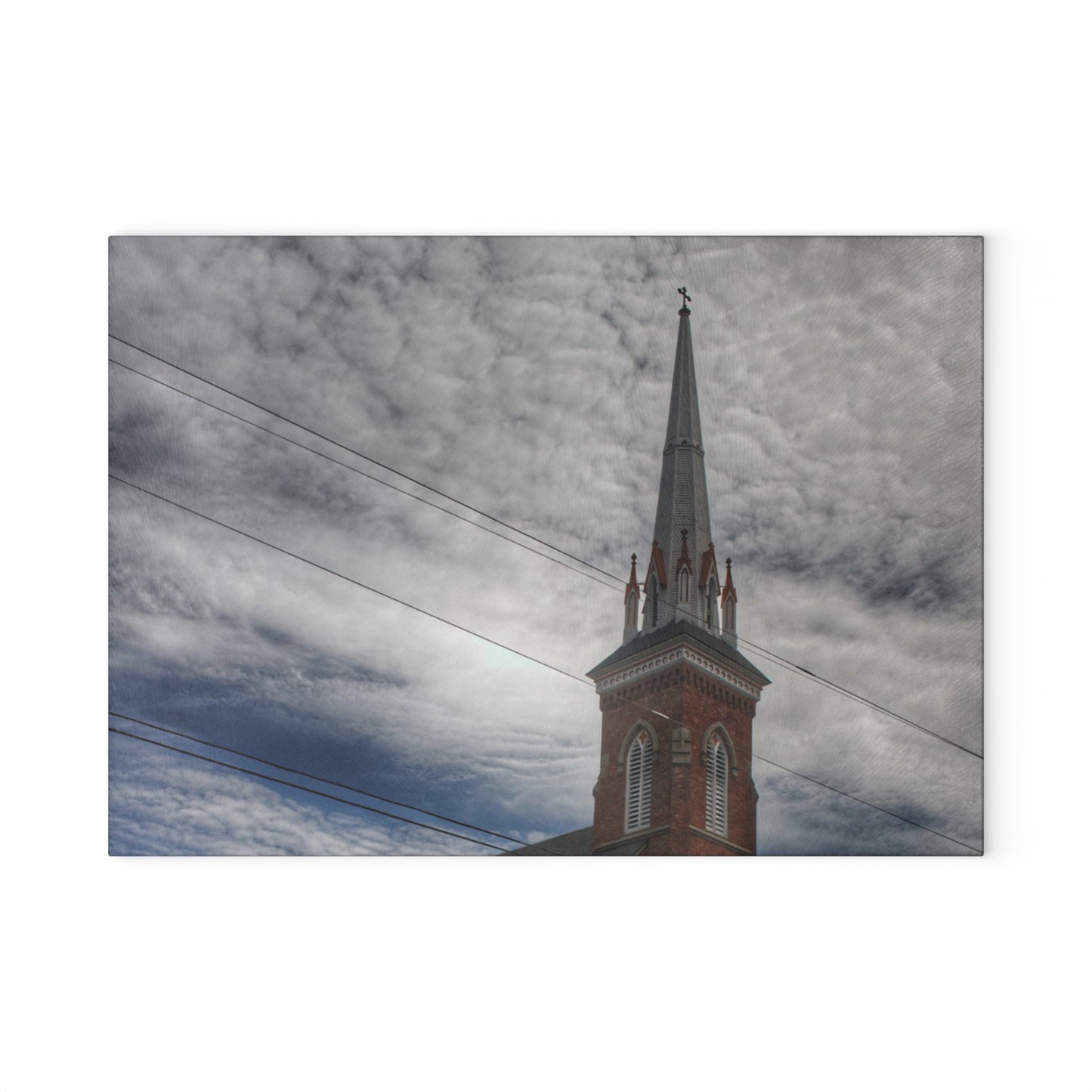 U R There Photography Frankenmuth Catholic Church Rustic Farmhouse Tempered-Glass Cutting Board