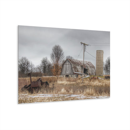 U R There Photography Norway Lake Road Grey Rustic Farmhouse Acrylic Wall Print