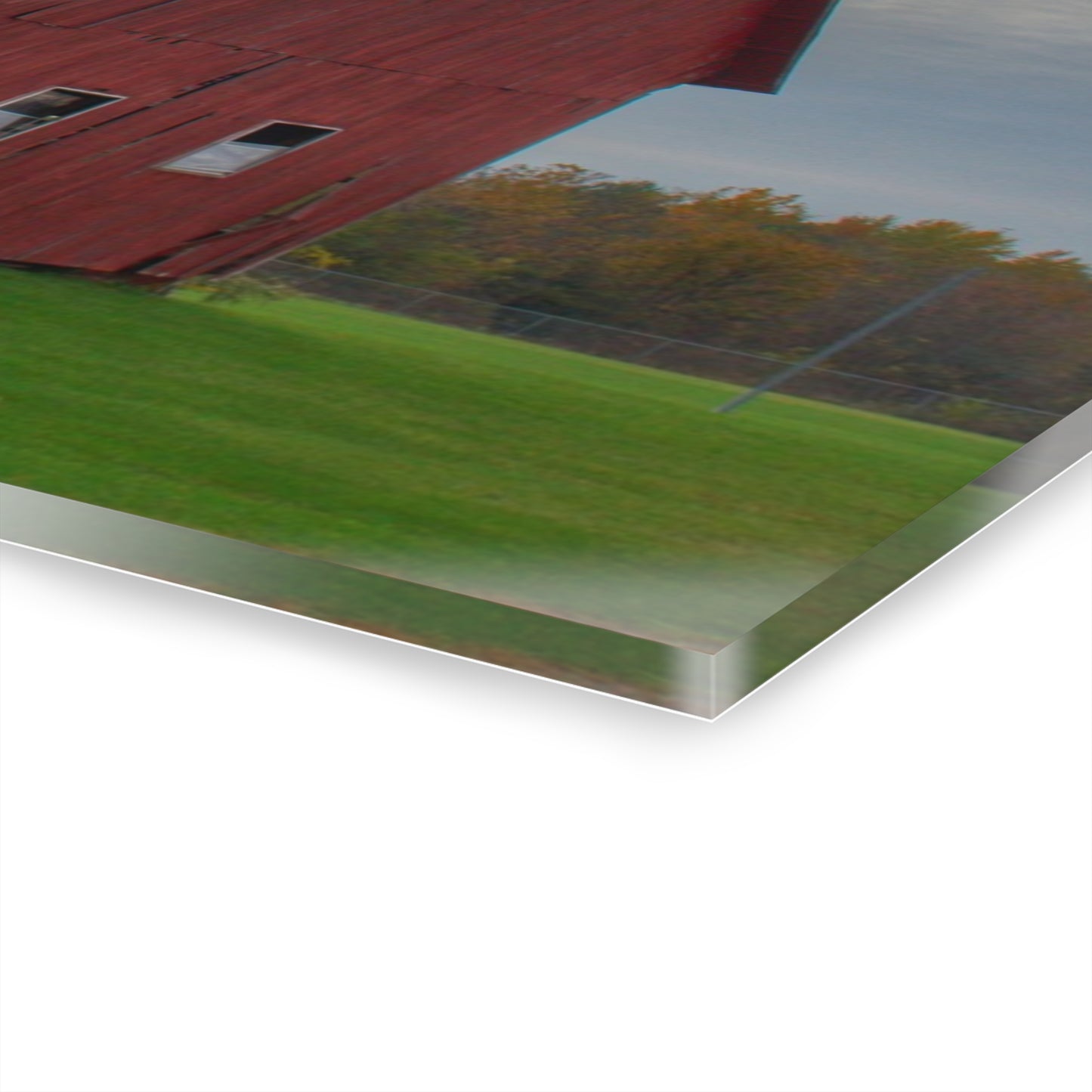 U R There Photography Perry Road Tilted Red Rustic Farmhouse Acrylic Wall Print