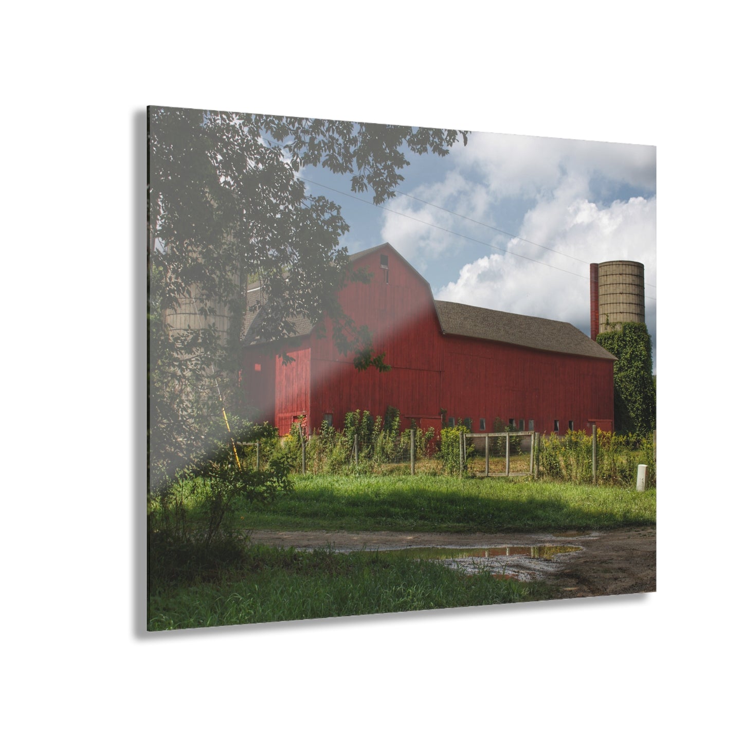 U R There Photography Metamora Road Red Rustic Farmhouse Acrylic Wall Print