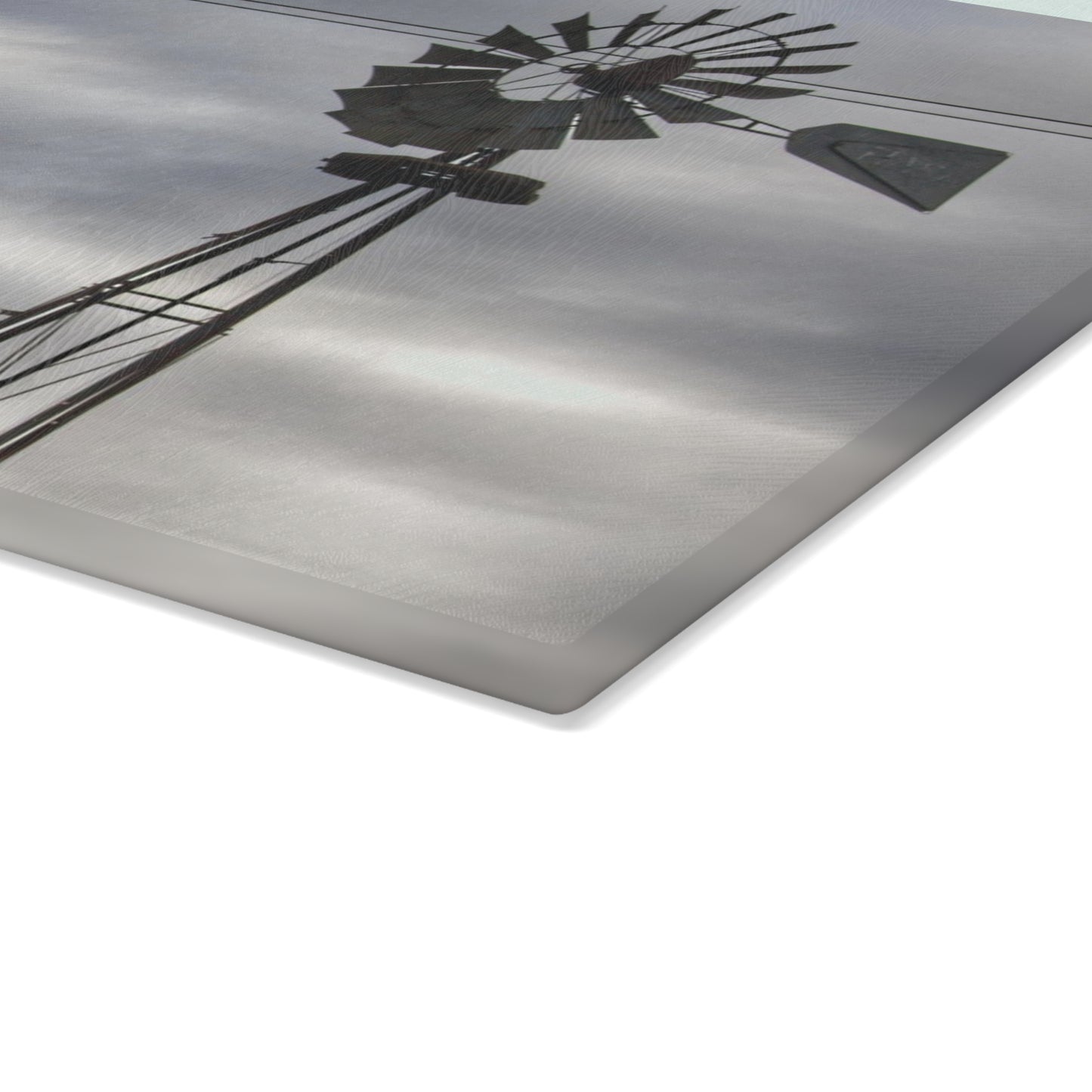 U R There Photography Valentine Road Windmill Rustic Farmhouse Tempered-Glass Cutting Board