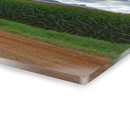 U R There Photography East Brown Road Red Rustic Farmhouse Acrylic Wall Print