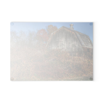 U R There Photography Vassar Road Hidden Grey II Rustic Farmhouse Tempered-Glass Cutting Board