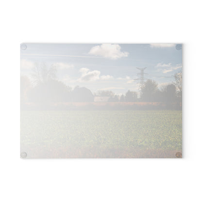 U R There Photography Wadsworth Road Grey Rustic Farmhouse Tempered-Glass Cutting Board