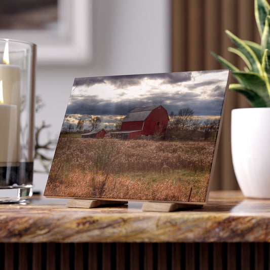 U R There Photography Booth Road Cow Barn II Rustic Farmhouse Decorative Ceramic Tile