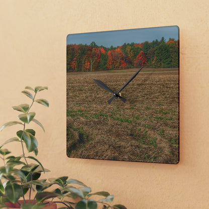 U R There Photography Fall on Murphy Lake III Rustic Farmhouse Acrylic Analog Wall Clock