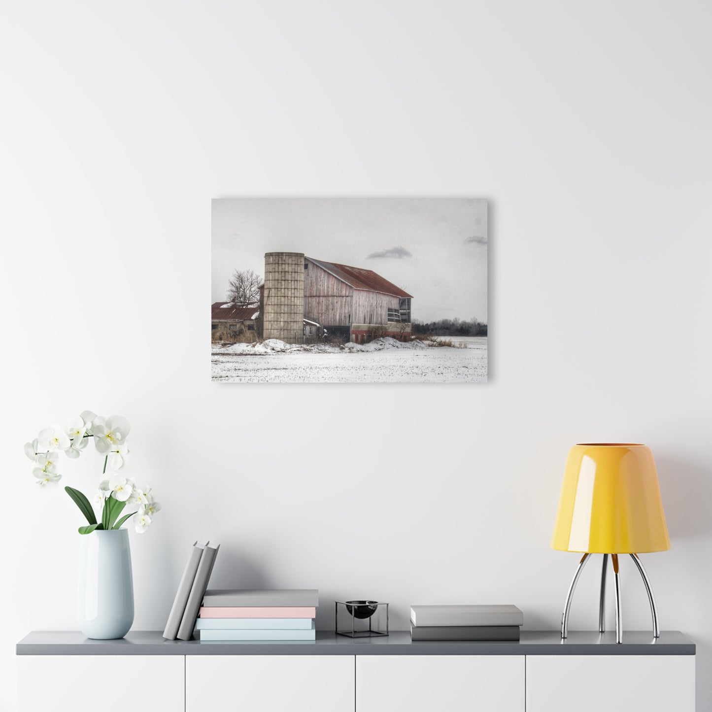 U R There Photography Babcock Road Grey Rustic Farmhouse Acrylic Wall Print