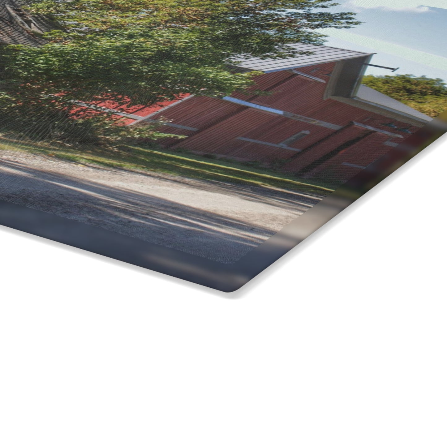 U R There Photography Bordman Roadside Buddies II Rustic Farmhouse Tempered-Glass Cutting Board