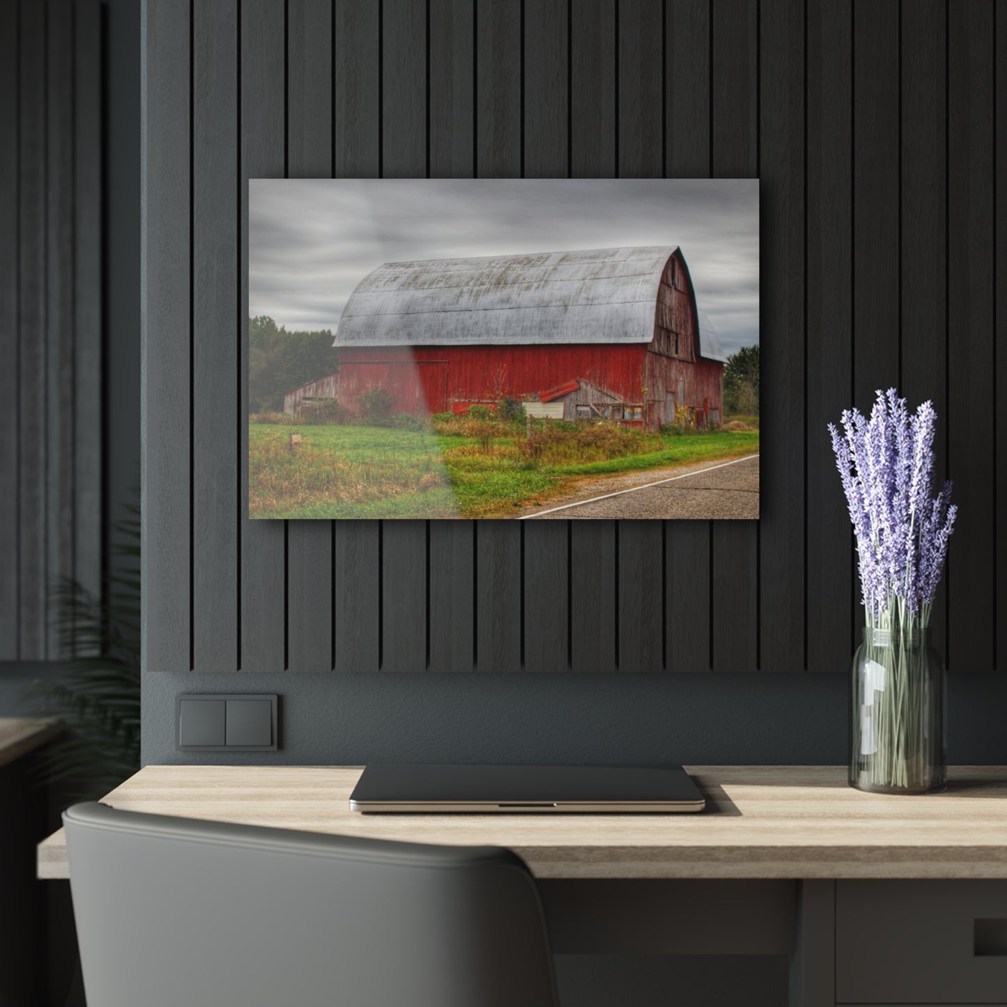 U R There Photography Valentine Road Red Saltbox Rustic Farmhouse Acrylic Wall Print