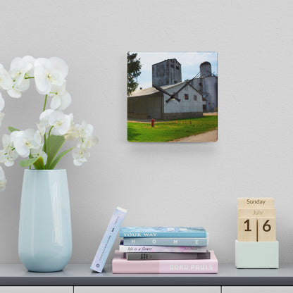 U R There Photography Unionville Grainery Rustic Farmhouse Acrylic Analog Wall Clock