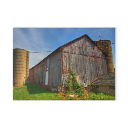 U R There Photography Marlette Red II Rustic Farmhouse Tempered-Glass Cutting Board