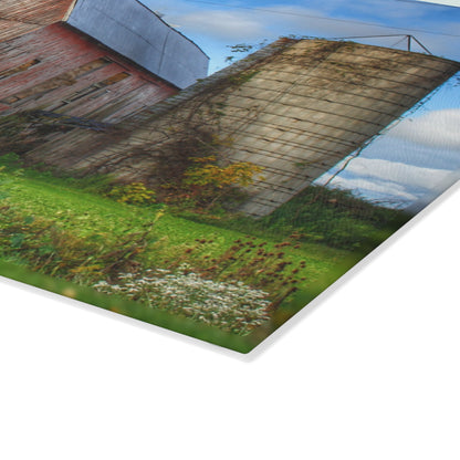 U R There Photography North Irish Red II Rustic Farmhouse Tempered-Glass Cutting Board