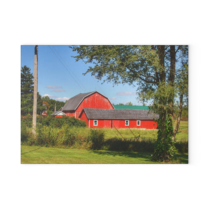 U R There Photography Lake Pleasant Reds II Rustic Farmhouse Tempered-Glass Cutting Board