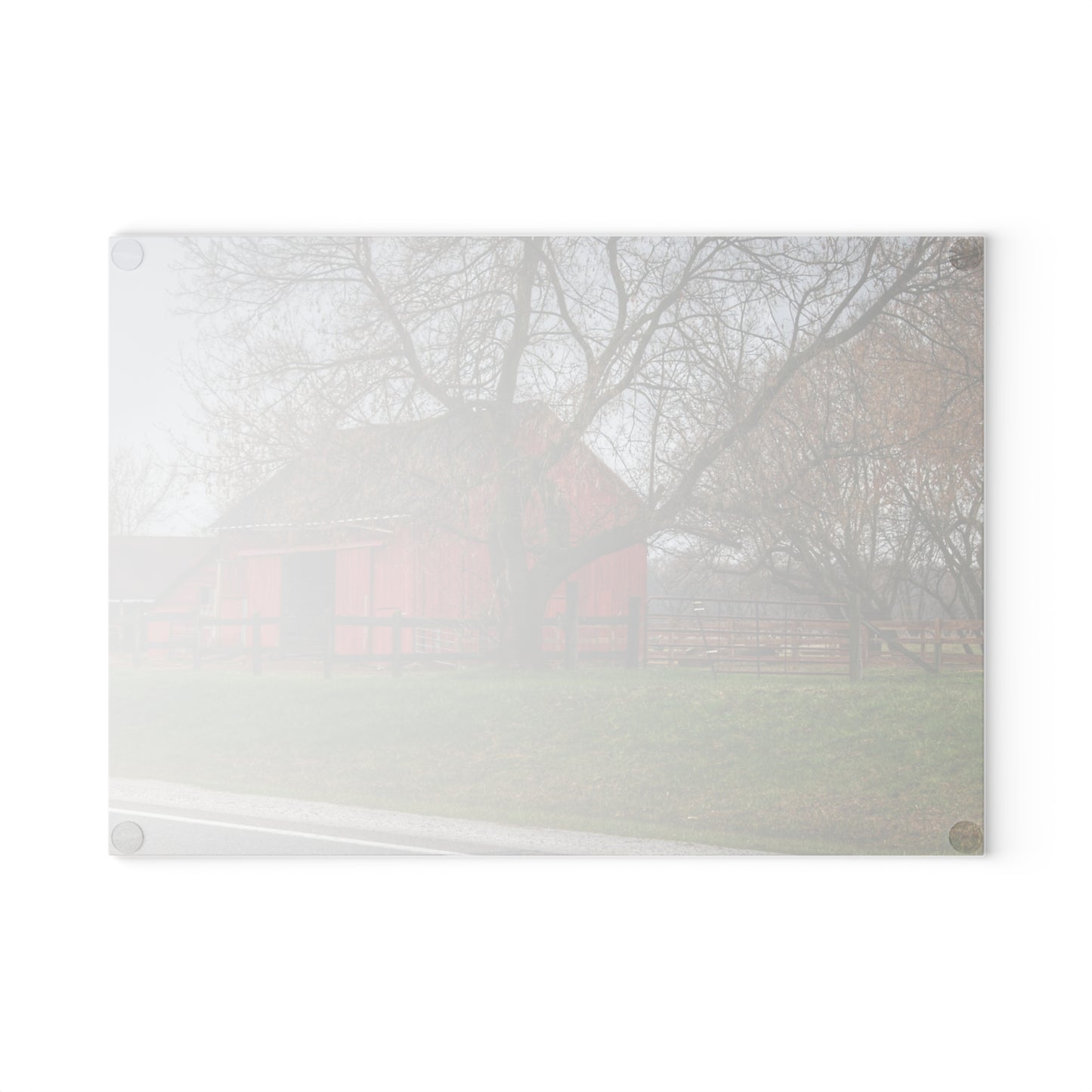 U R There Photography M-21 Roadside Stable I Rustic Farmhouse Tempered-Glass Cutting Board