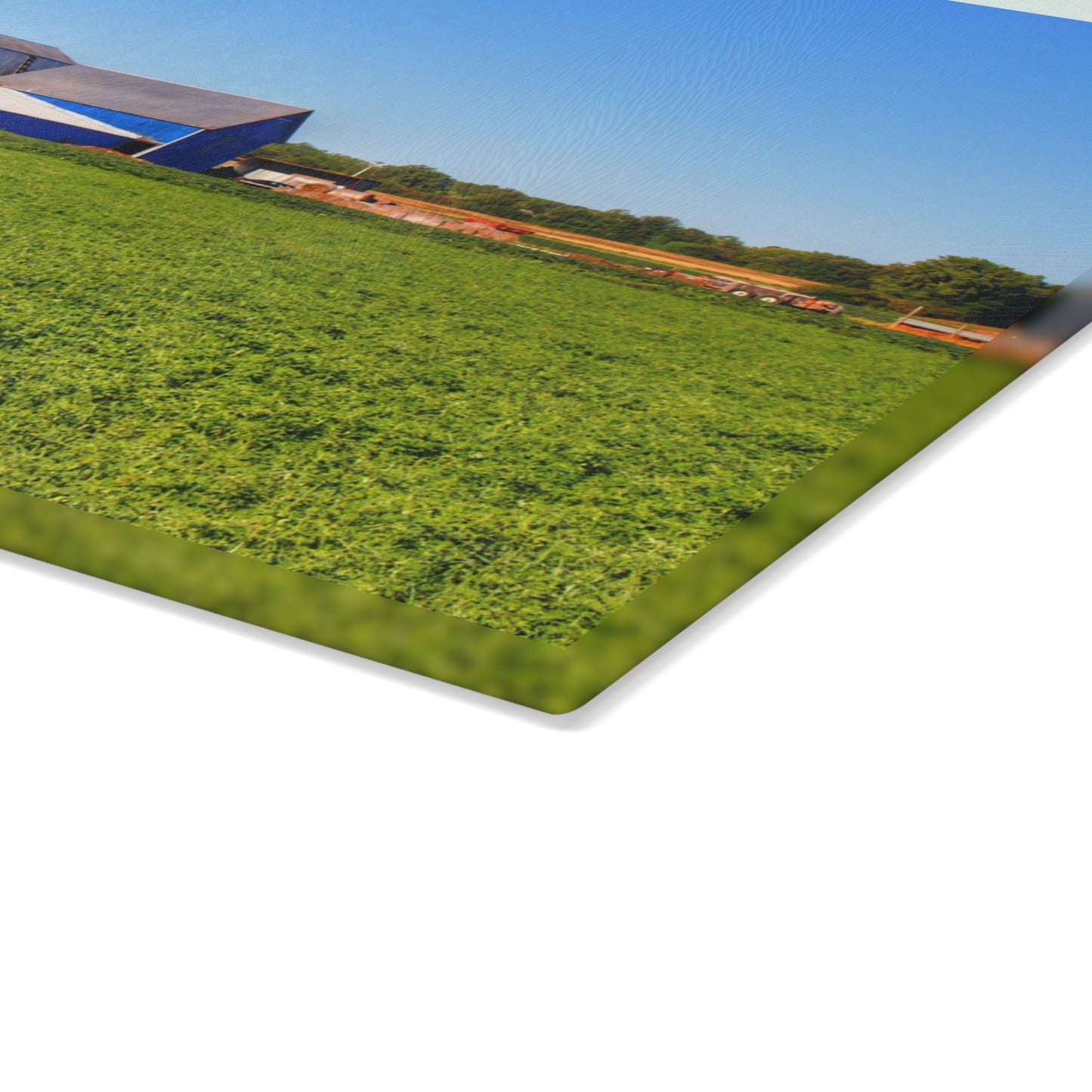 U R There Photography Kidder Road Blues II Rustic Farmhouse Tempered-Glass Cutting Board