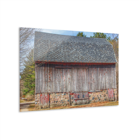 U R There Photography Leix Road Stone Red Rustic Farmhouse Acrylic Wall Print