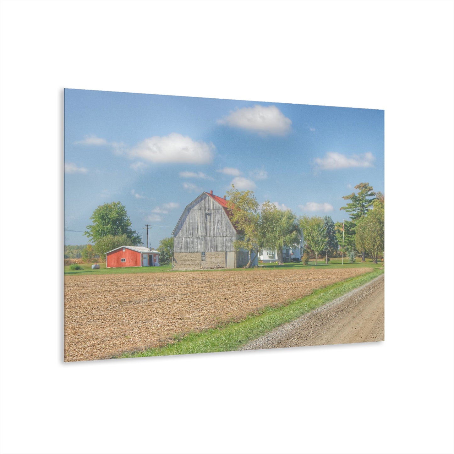 U R There Photography Sheridan Line Road Grey I Rustic Farmhouse Acrylic Wall Print