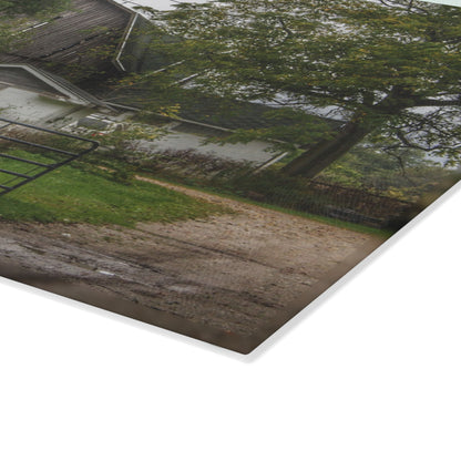 U R There Photography Noble Road Hidden Grey Rustic Farmhouse Tempered-Glass Cutting Board