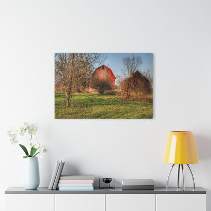 U R There Photography Columbiaville Red in November Rustic Farmhouse Acrylic Wall Print