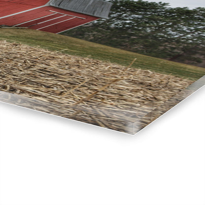 U R There Photography Fostoria Road Standing Man Red Rustic Farmhouse Acrylic Wall Print