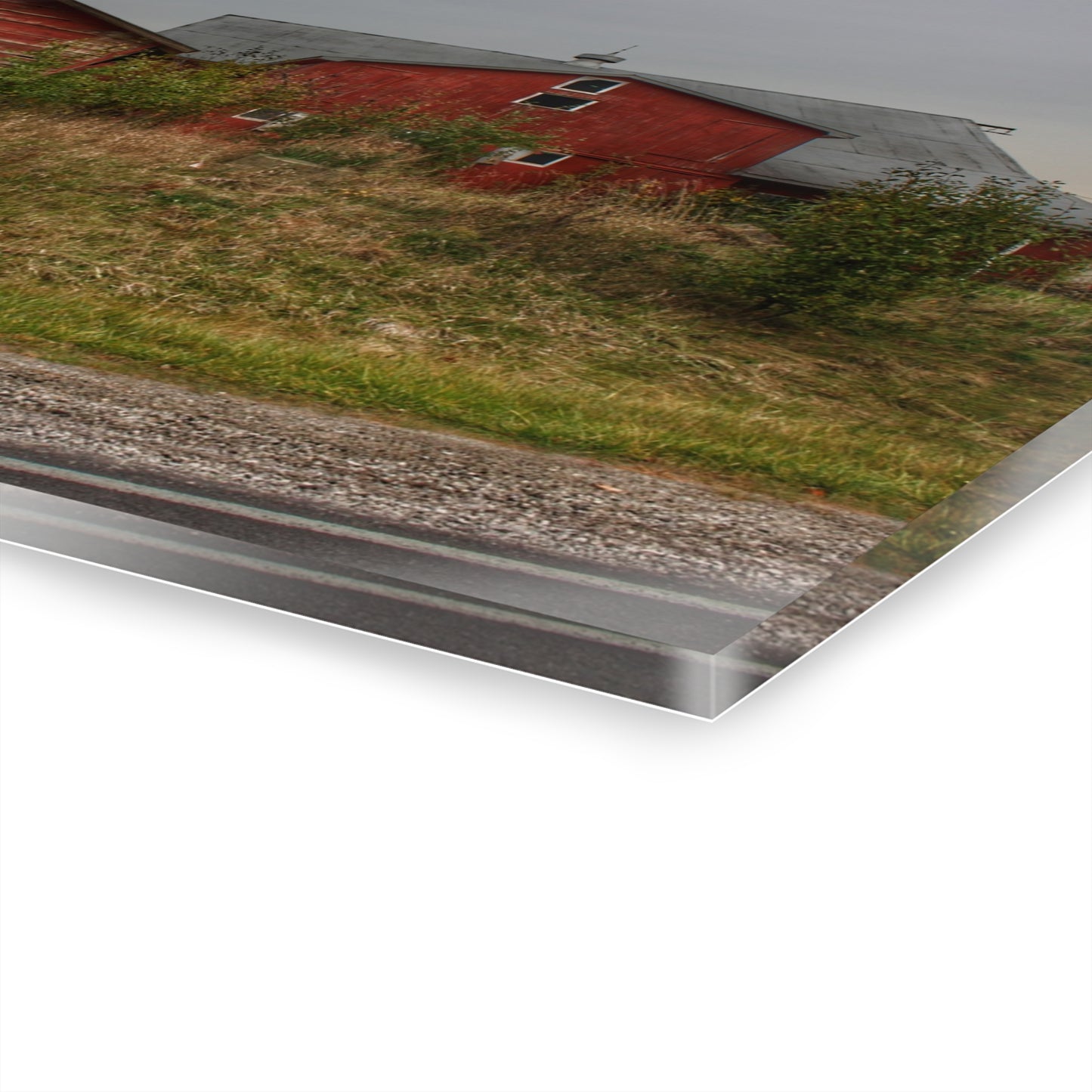 U R There Photography Goodrich Baldwin Road Reds I Rustic Farmhouse Acrylic Wall Print