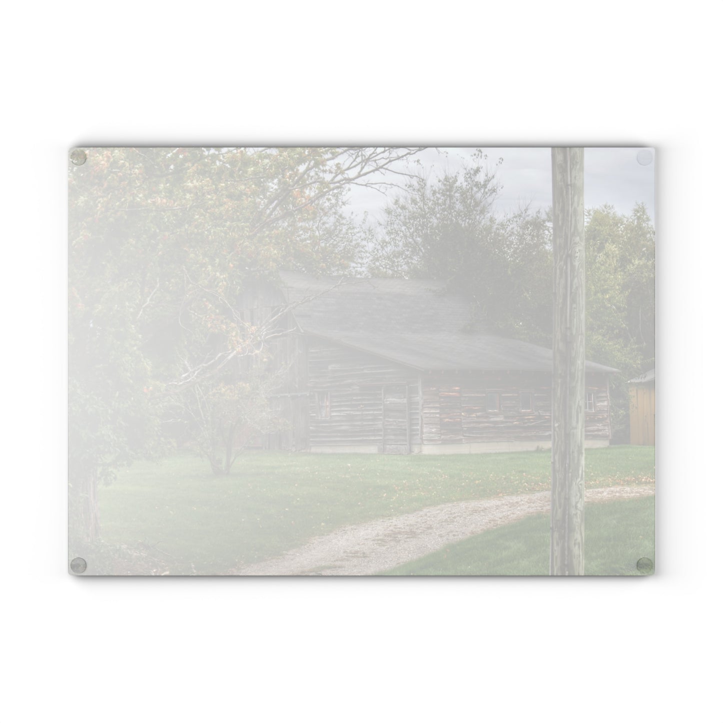 U R There Photography Hayes Road Hidden II Rustic Farmhouse Tempered-Glass Cutting Board