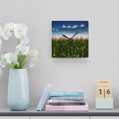 Rustic Farmhouse Wall Clock featuring Sky-High Corn