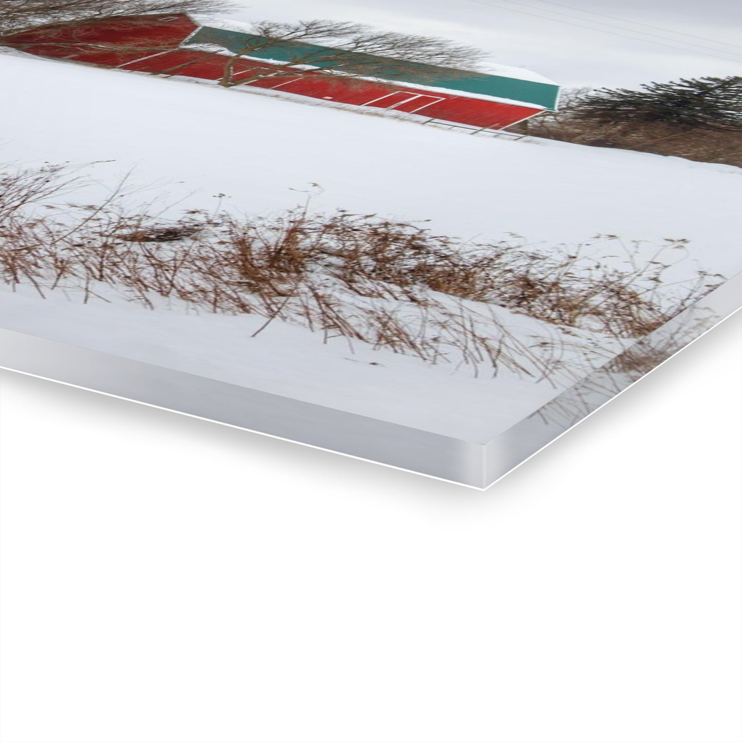 U R There Photography Five Lakes Hidden Red Rustic Farmhouse Acrylic Wall Print