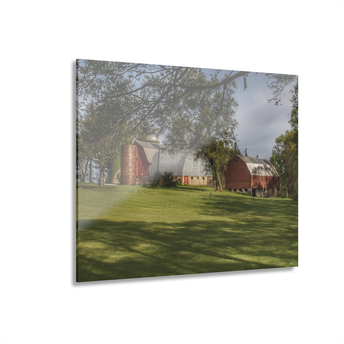 U R There Photography Clark Park Road Reds Rustic Farmhouse Acrylic Wall Print