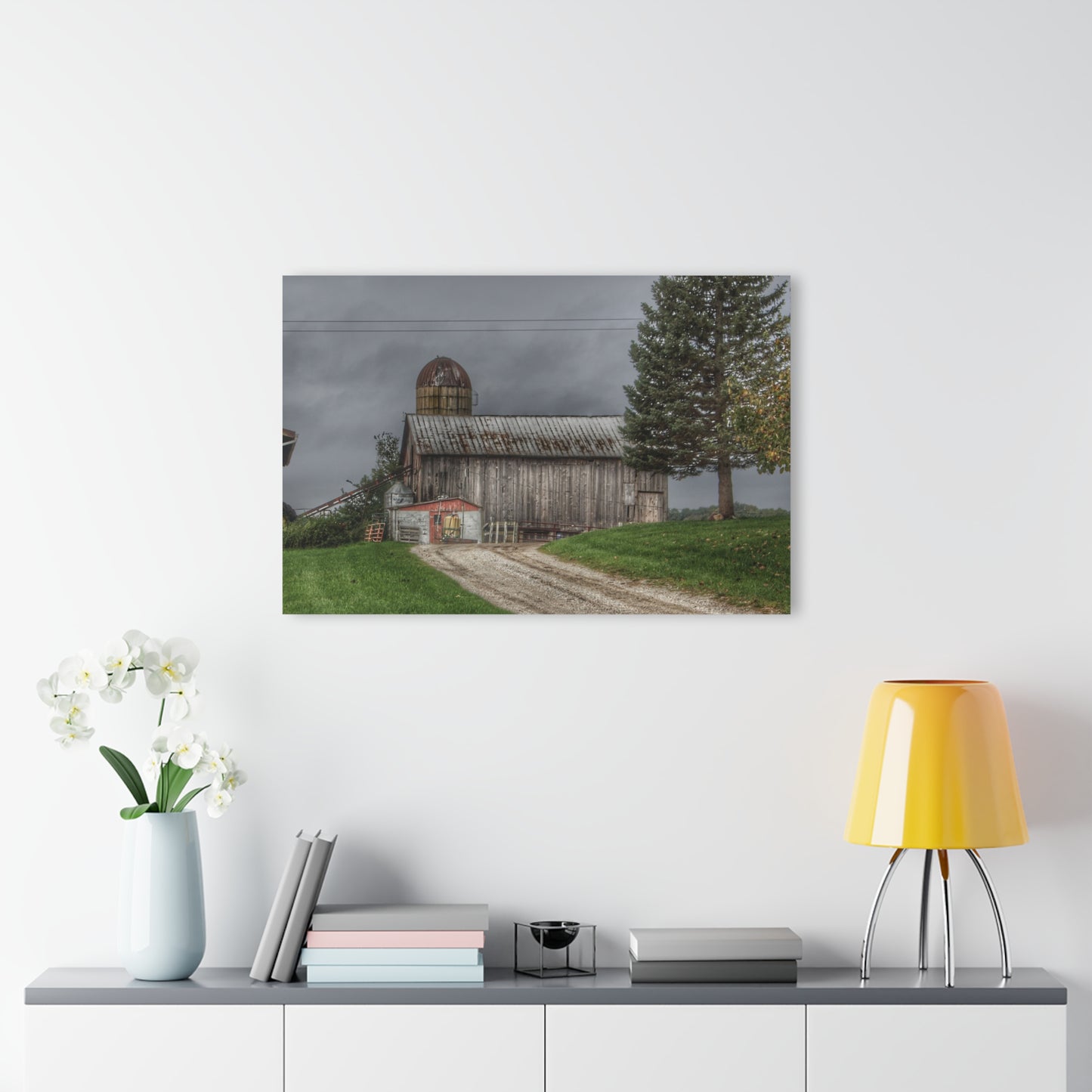 U R There Photography North Lake Road Grey Rustic Farmhouse Acrylic Wall Print