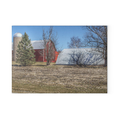 U R There Photography German Road Reds Rustic Farmhouse Tempered-Glass Cutting Board