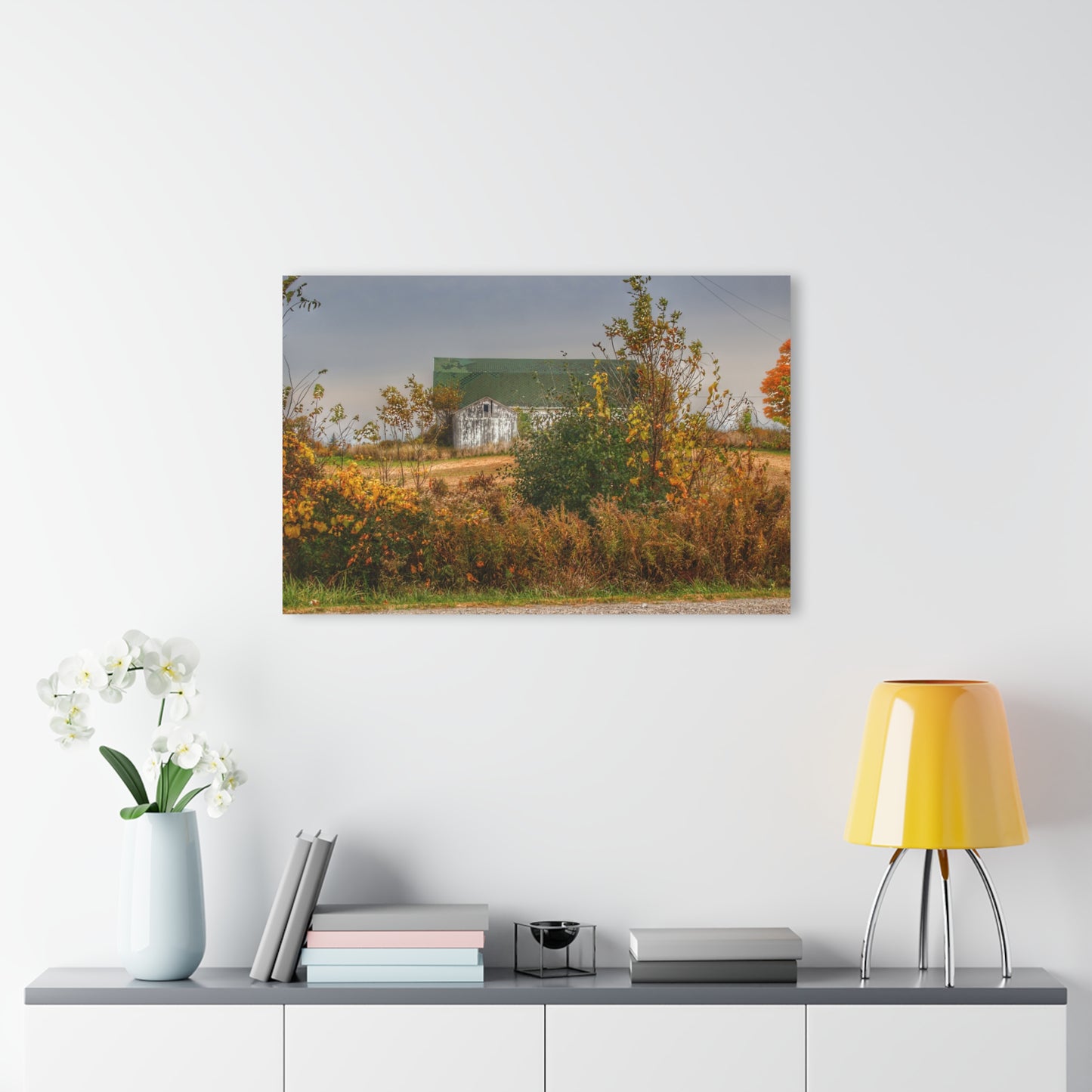 U R There Photography Hill Road White Rustic Farmhouse Acrylic Wall Print