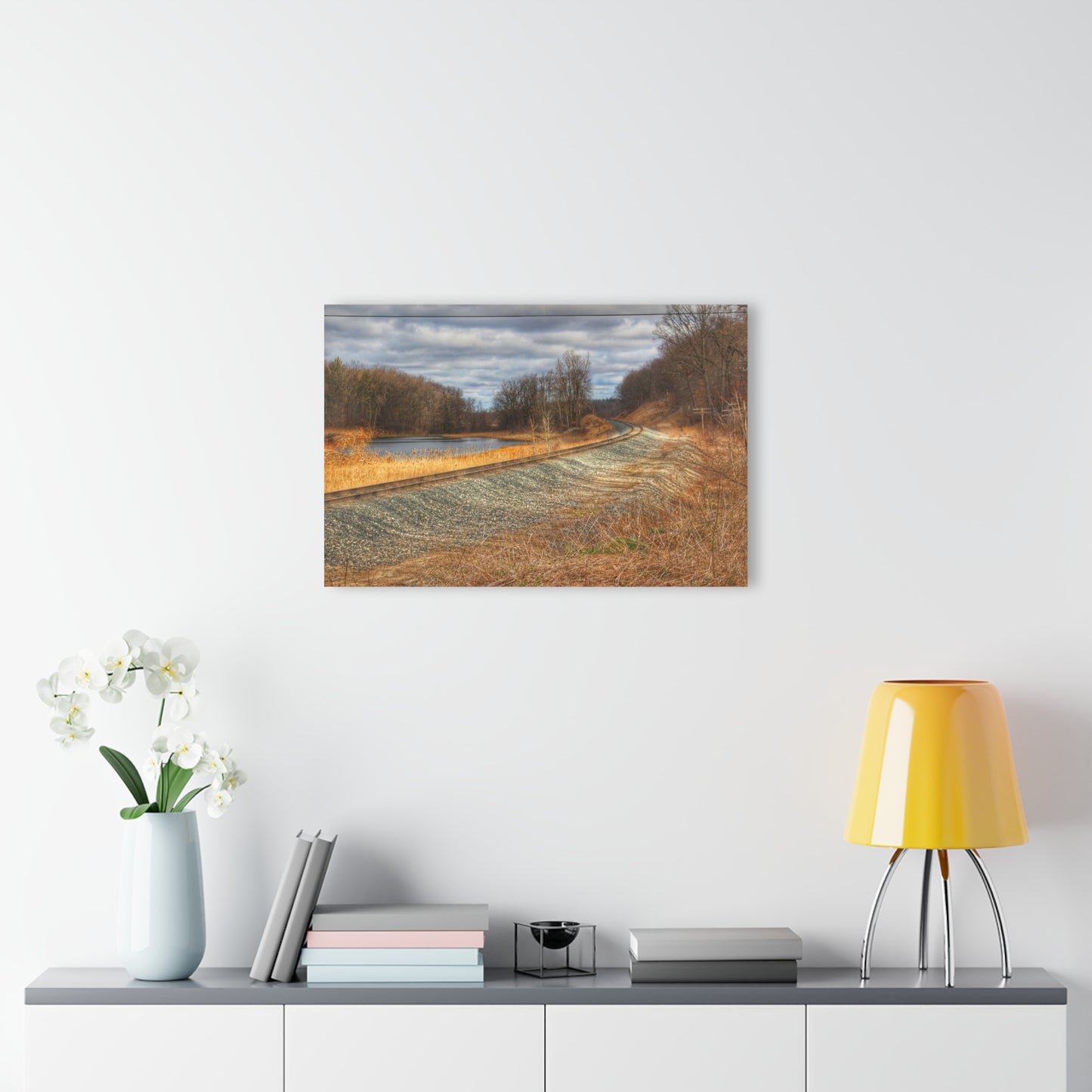 U R There Photography Aside the Tracks in Holly Rustic Farmhouse Acrylic Wall Print