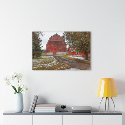 U R There Photography West Barnes Lake Reds Rustic Farmhouse Acrylic Wall Print