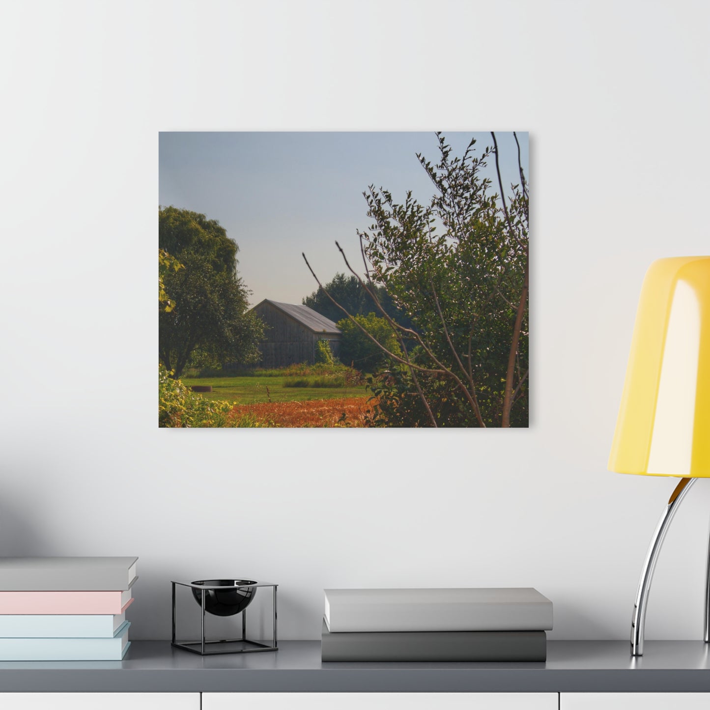 U R There Photography Clifford Hidden Grey Rustic Farmhouse Acrylic Wall Print